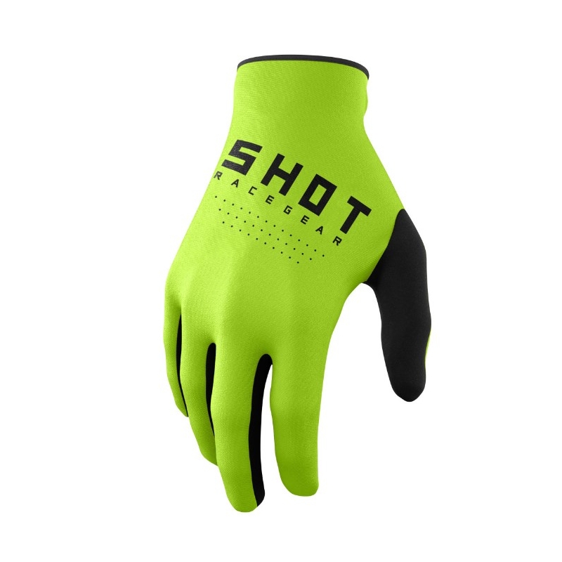 Gants de motocross Shot Raw noir-vert fluo soldes