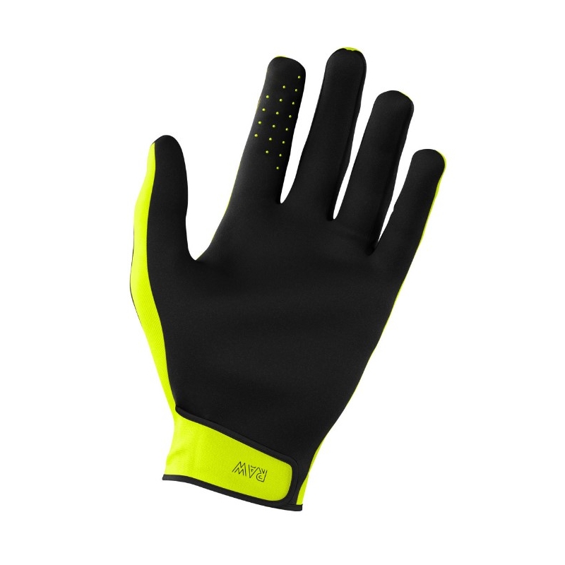 Gants de motocross Shot Raw noir-jaune fluo soldes