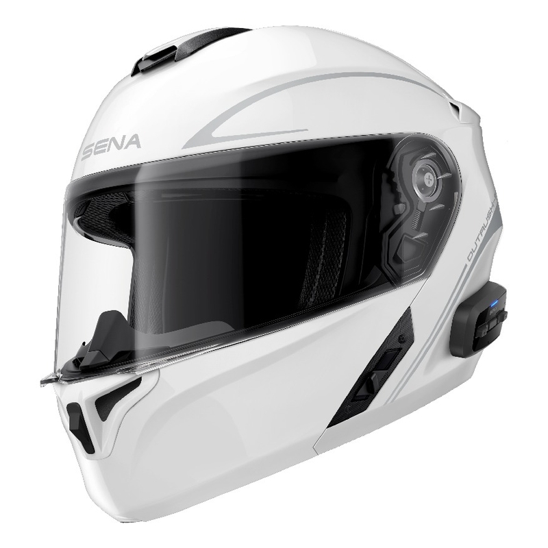 Casque avec oreillette SENA Outrush R blanc brillant