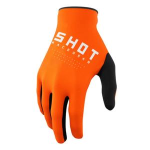 Gants de motocross Shot Raw noir-blanc-orange soldes