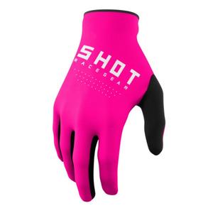 Gants de motocross Shot Raw noir-blanc-rose soldes