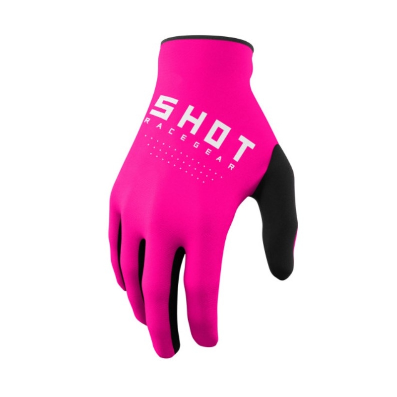Gants de motocross Shot Raw noir-blanc-rose soldes