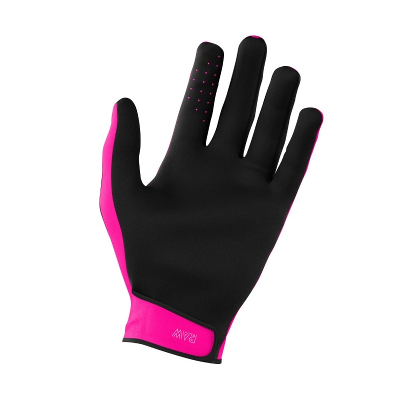 Gants de motocross Shot Raw noir-blanc-rose soldes