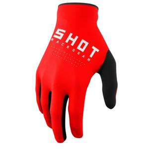 Gants de motocross Shot Raw noir-blanc-rouge soldes
