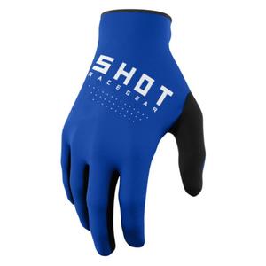 Gants de motocross Shot Raw noir-blanc-bleu soldes