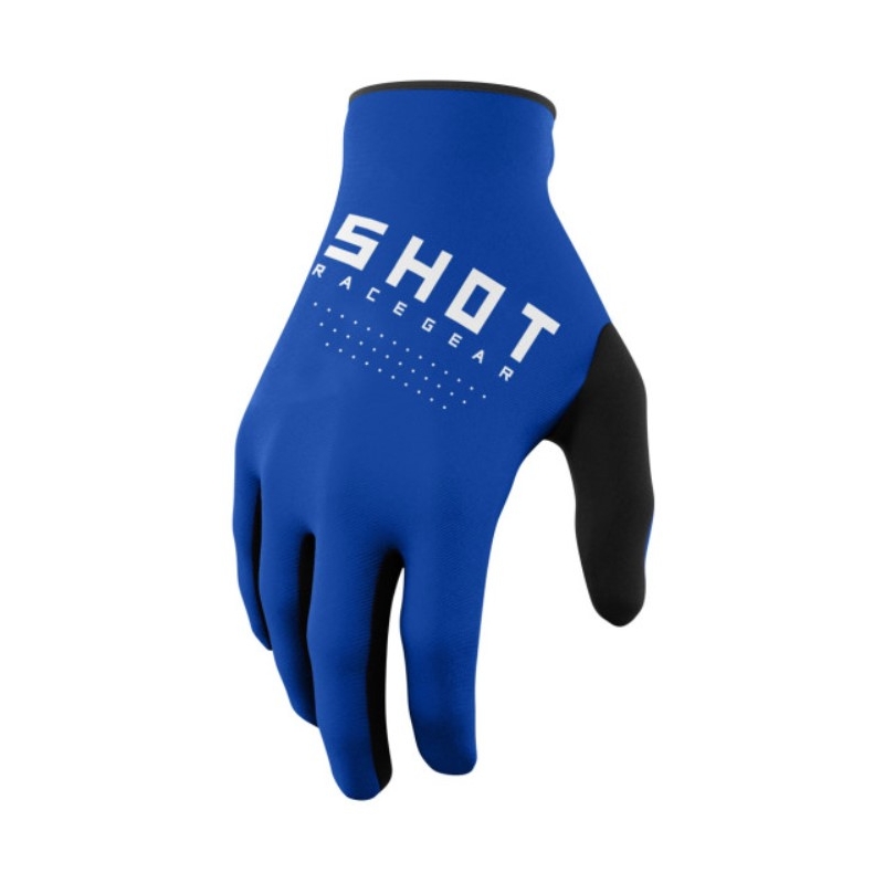 Gants de motocross Shot Raw noir-blanc-bleu soldes