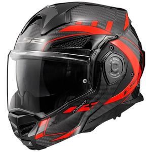 Casque moto LS2 FF901 Advant X C Future noir-rouge fluo à charnière