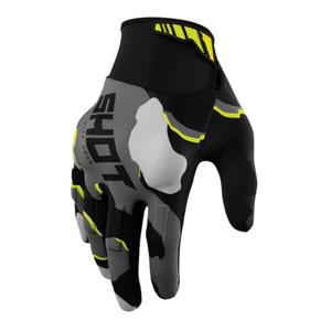Gants motocross Shot Drift Camo noir-camo-jaune fluo soldes