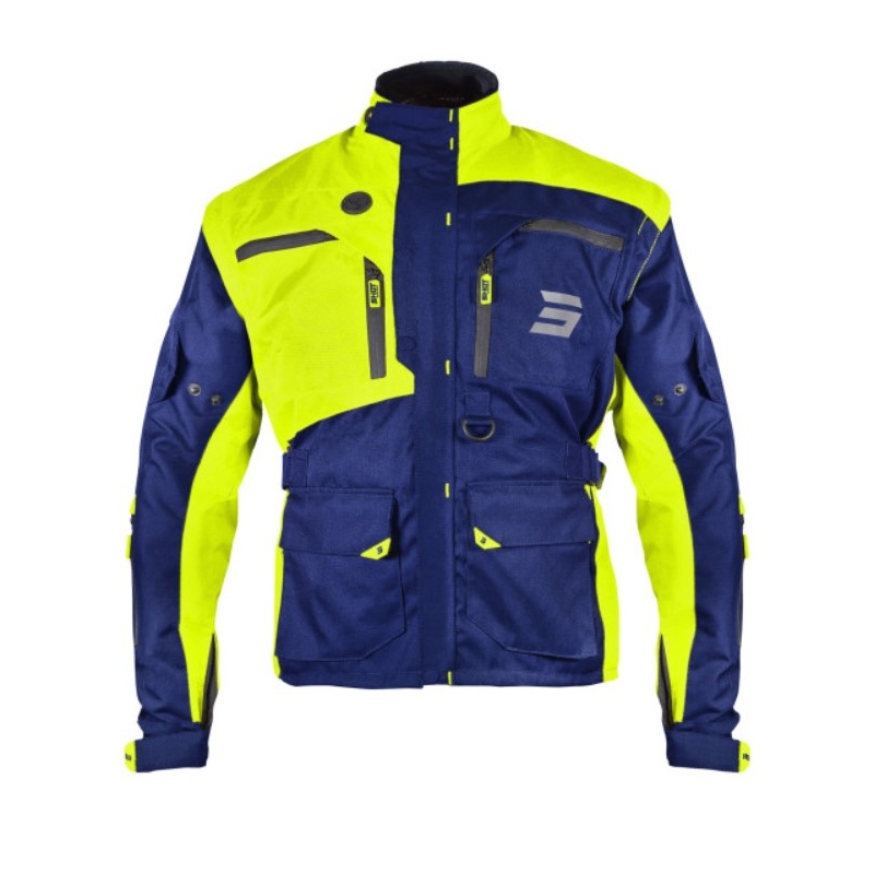 Veste de moto Shot Racetech bleu-jaune fluo