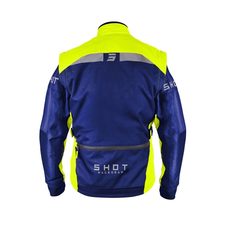 Veste de moto Shot Racetech bleu-jaune fluo