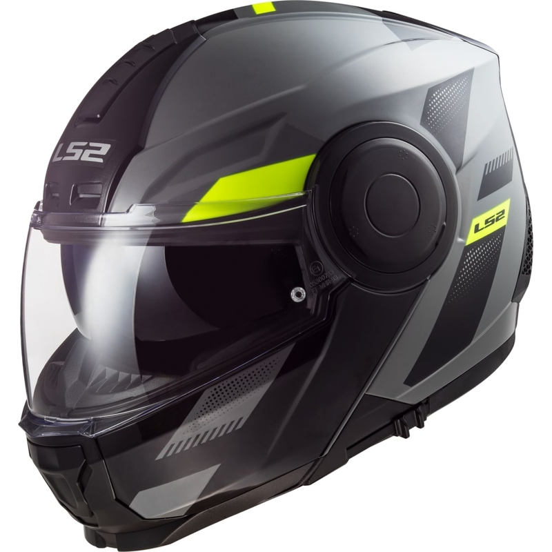 Casque moto modulable LS2 FF902 Scope Max Nardo gris-jaune fluo