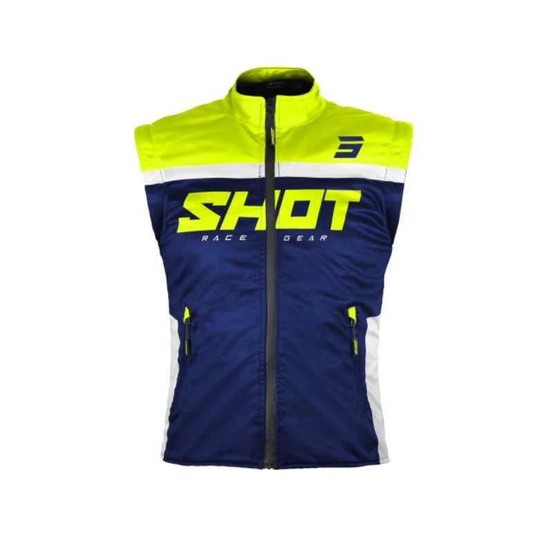 Gilet Softshell Shot Bodywarmer Lite 2.0 bleu-blanc-jaune fluo soldes