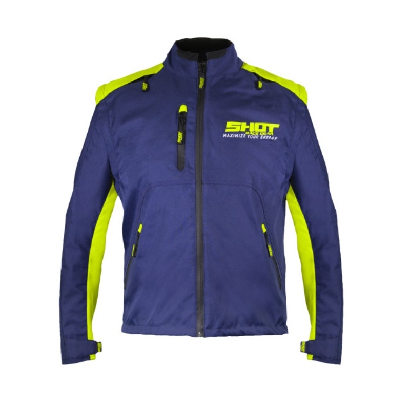 Veste moto Shot Contact Assault bleu-jaune fluo soldes