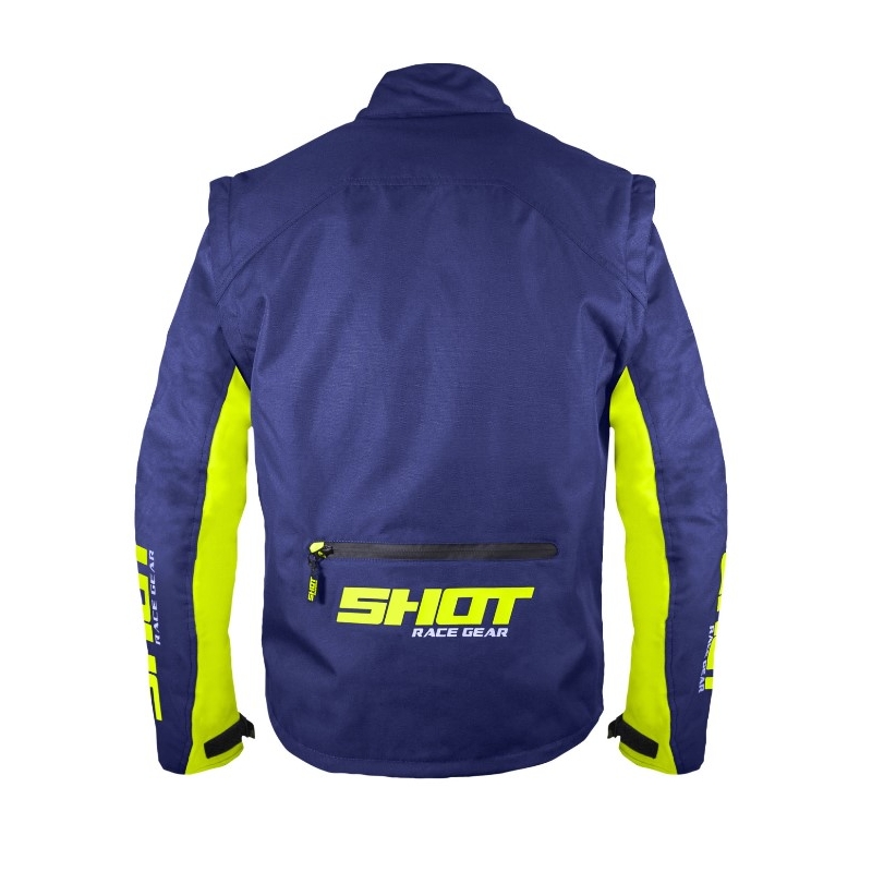 Veste moto Shot Contact Assault bleu-jaune fluo soldes