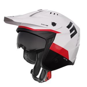 Casque de moto Tir Saut Tricks noir-rouge-blanc