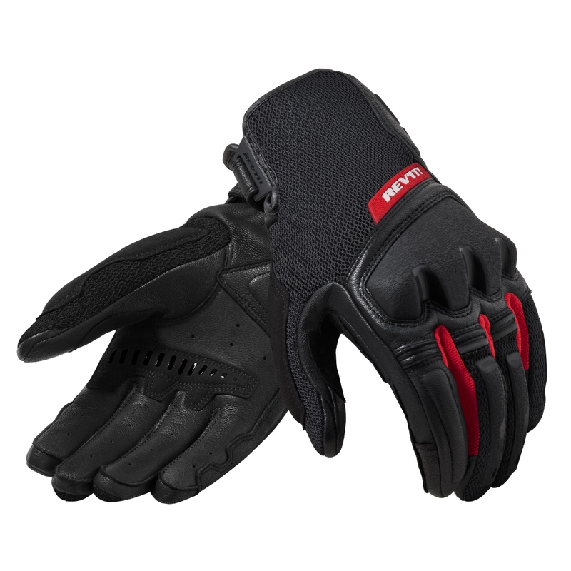 Gants de moto Revit Duty rouge et noir soldes