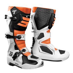 Bottes de moto Shot Race 6 blanc-noir-orange