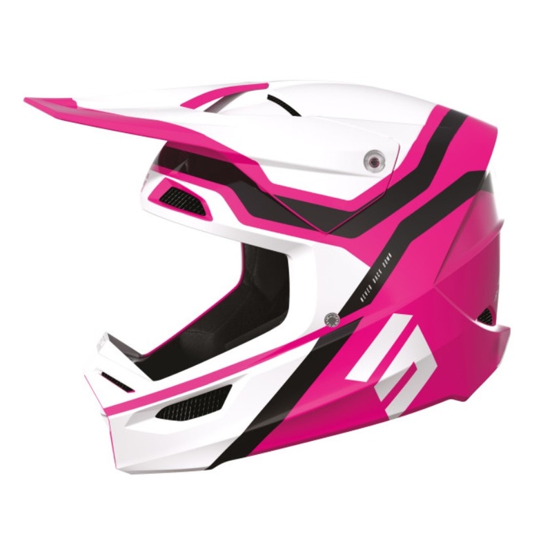 Casque Motocross Enfants Shot Furious Sky noir-blanc-rose