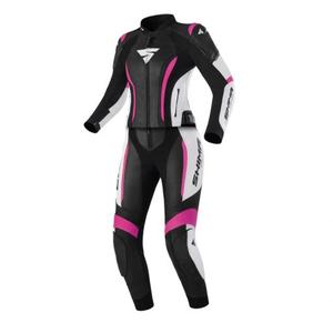 Combinaison moto femme Shima Miura 2.0 noir-blanc-rose