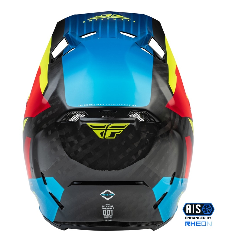 Casque motocross FLY Racing Formula Carbon Prime fluo jaune-bleu-rouge