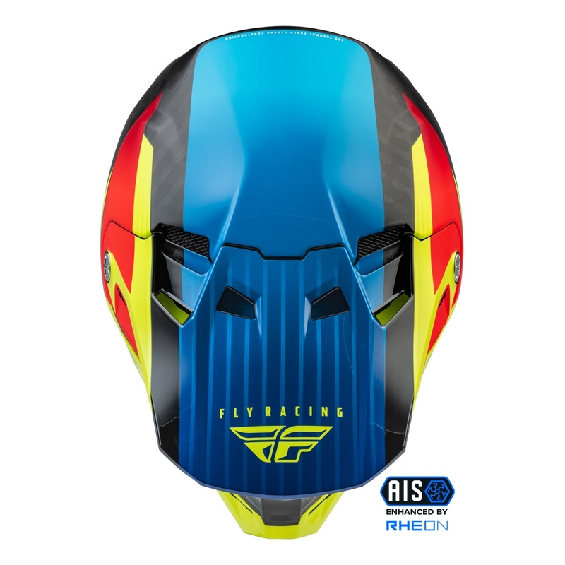 Casque motocross FLY Racing Formula Carbon Prime fluo jaune-bleu-rouge