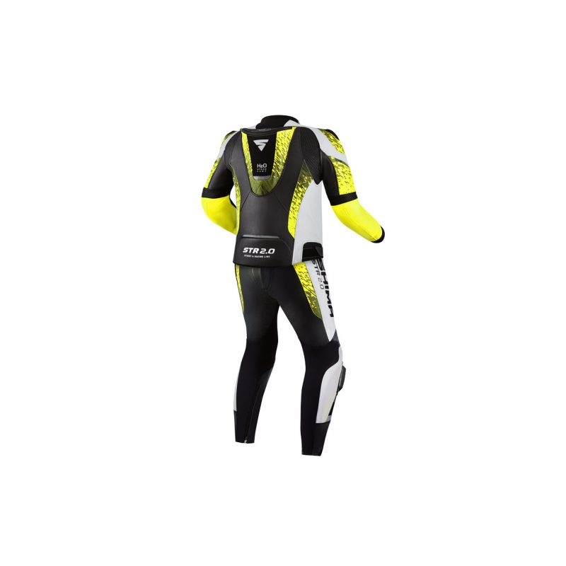 Combinaison moto Shima STR 2.0 noir-blanc-jaune fluo