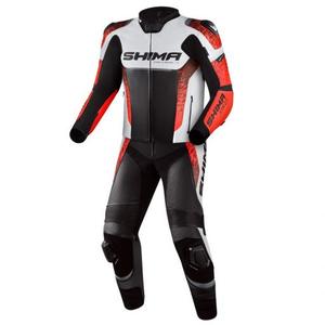 Combinaison moto Shima STR 2.0 noir-blanc-rouge fluo