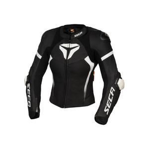 Veste moto femme SECA SRS II noir et blanc soldes