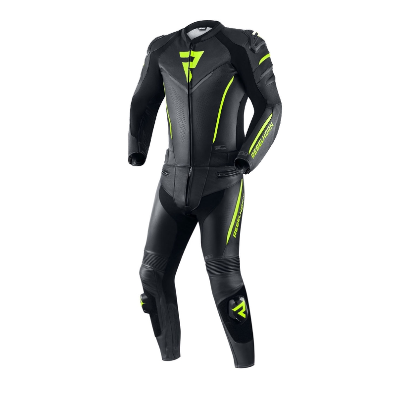 Combinaison moto Rebelhorn Fighter noir-jaune fluo soldes