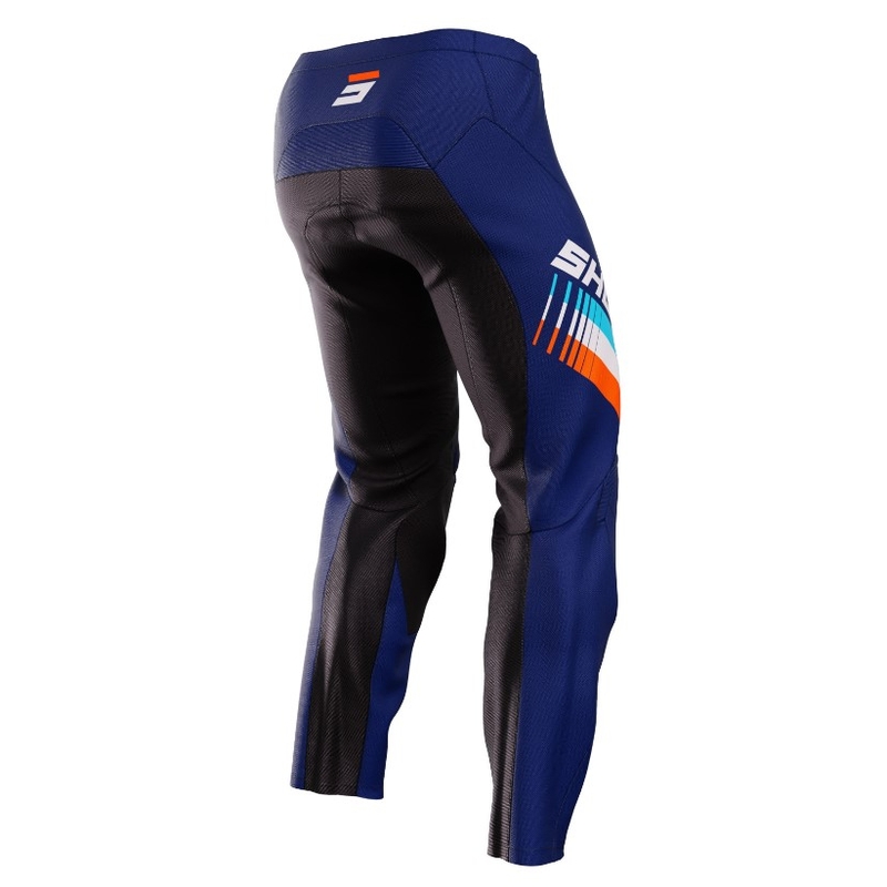 Pantalon de motocross pour enfants Shot Raw Kid Tracer blanc et bleu soldes