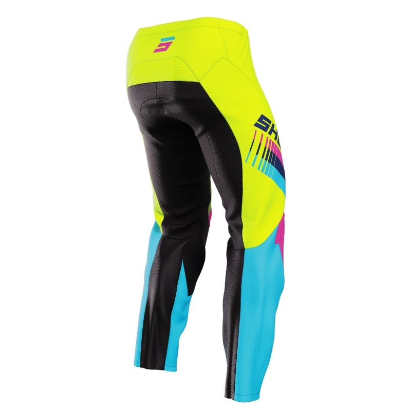 Pantalon de motocross Shot Raw Kid Tracer Pink-Blue-Fluo Yellow Kids soldes