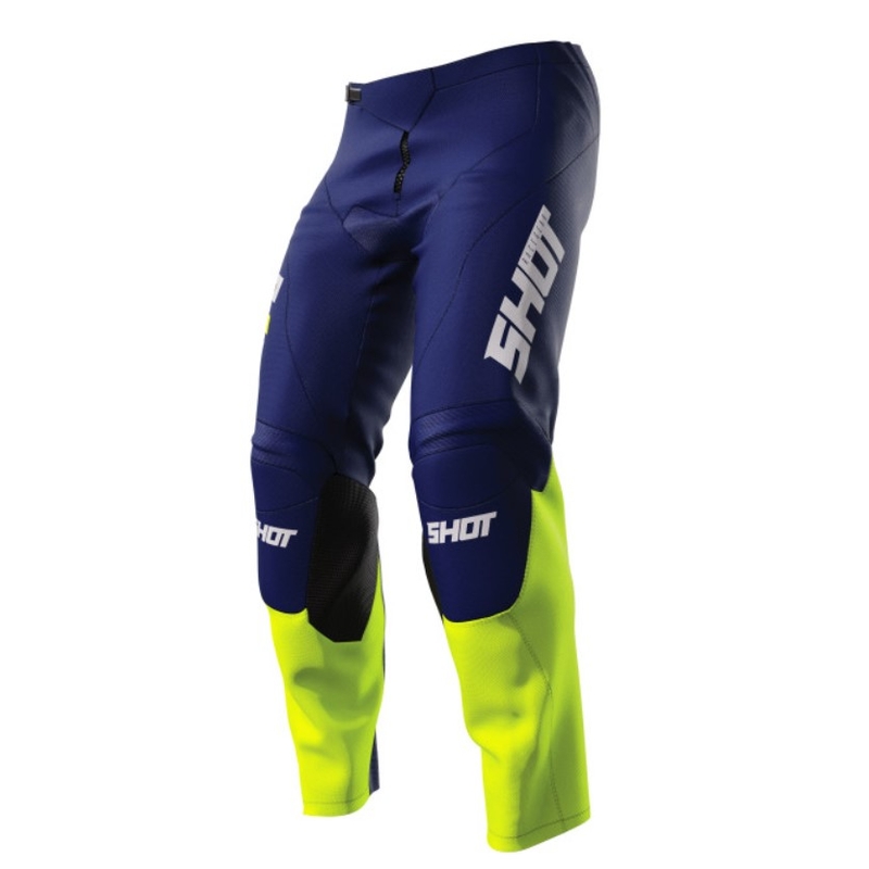 Pantalon motocross enfant Shot Raw Kid Reflex bleu-jaune fluo