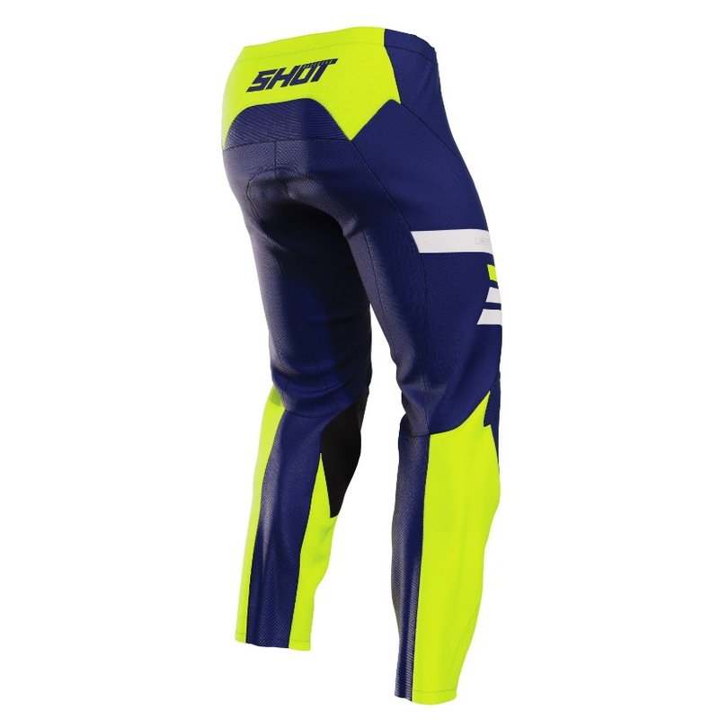Pantalon motocross enfant Shot Raw Kid Reflex bleu-jaune fluo
