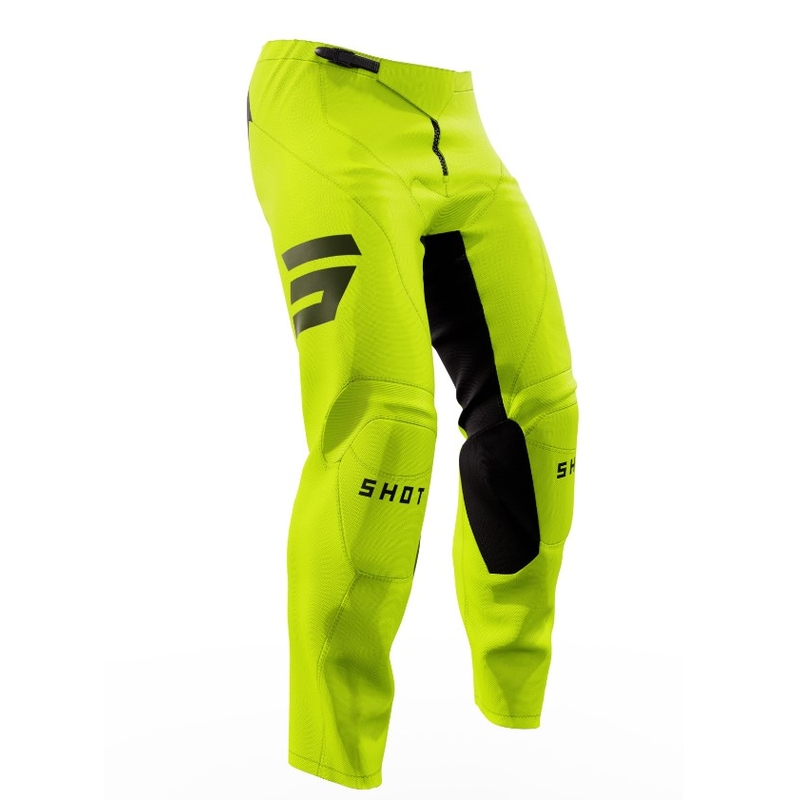 Pantalon de motocross Shot Raw Kid Escape noir-jaune fluo soldes