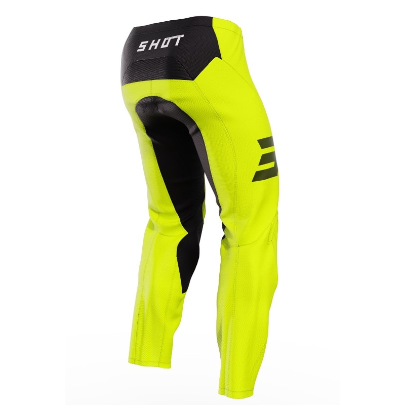 Pantalon de motocross Shot Raw Kid Escape noir-jaune fluo soldes