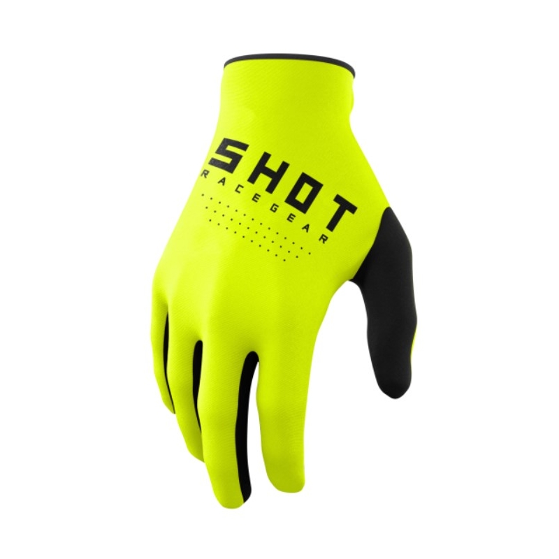 Gants motocross enfants Shot Raw Kid jaune fluo soldes