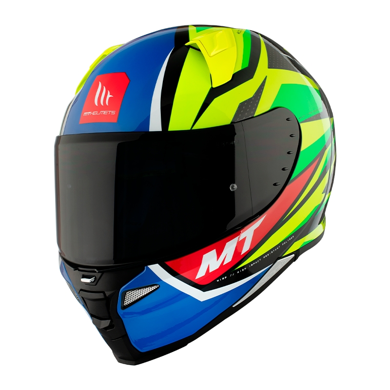 Integrální přilba na motorku MT FF110 Revenge 2 Kley modro-fluo žlutá výprodej