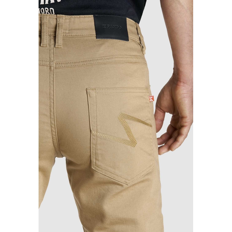 Jeans PANDO MOTO Robby Slim beige soldes