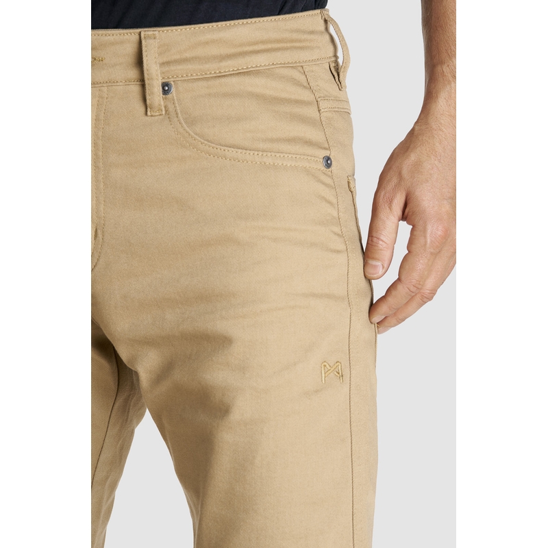 Jeans PANDO MOTO Robby Slim beige soldes
