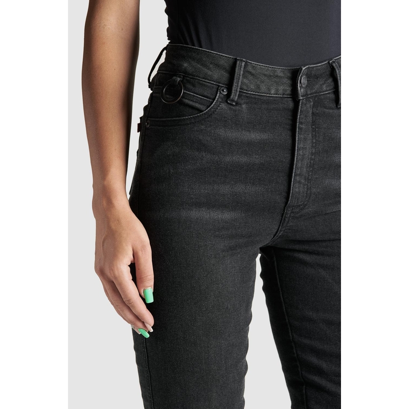 Jeans moto femme PANDO MOTO Kusari Cor 01 noir soldes