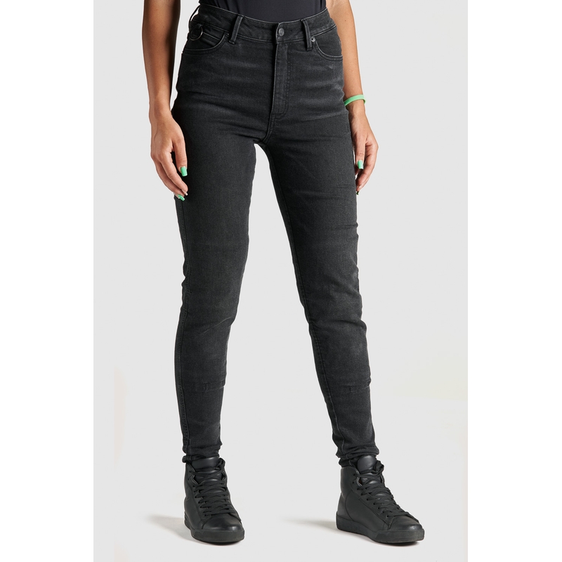 Jeans moto femme PANDO MOTO Kusari Cor 01 noir soldes