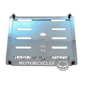Tampon en acier inoxydable pour plaque d'immatriculation CZ Harley Skull