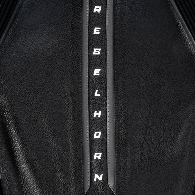 Veste de moto en cuir Rebelhorn Veloce noir-blanc