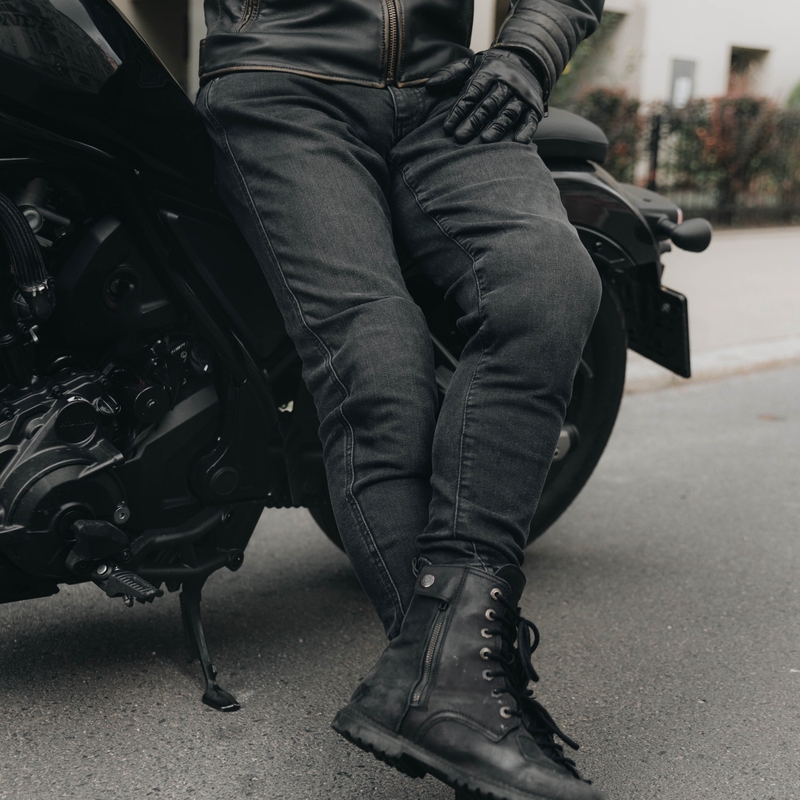 Jean moto Rebelhorn Nomad TP délavé noir soldes