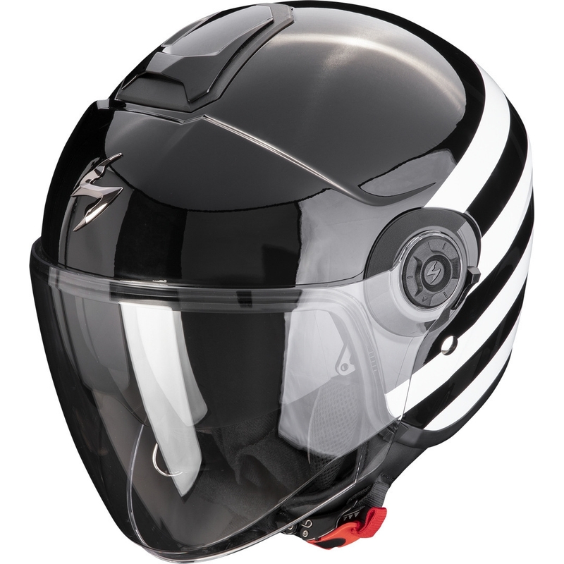 Casque ouvert Scorpion EXO-CITY II Bee noir et blanc soldes