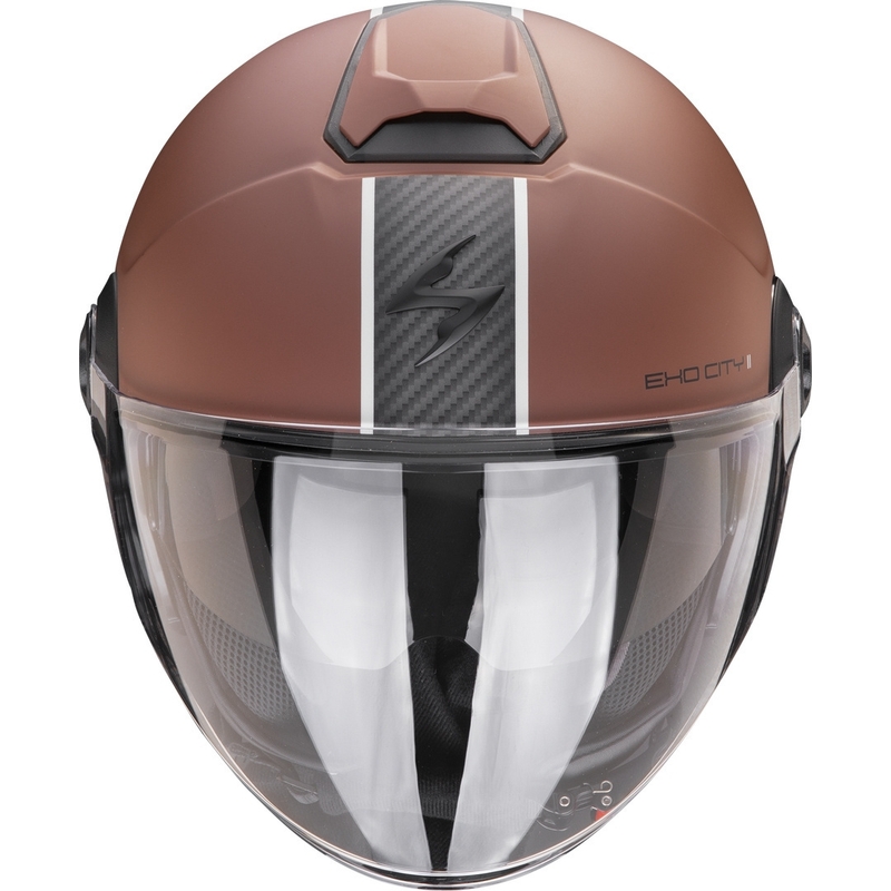 Casque ouvert Scorpion EXO-CITY II Carbo brun-noir mat soldes