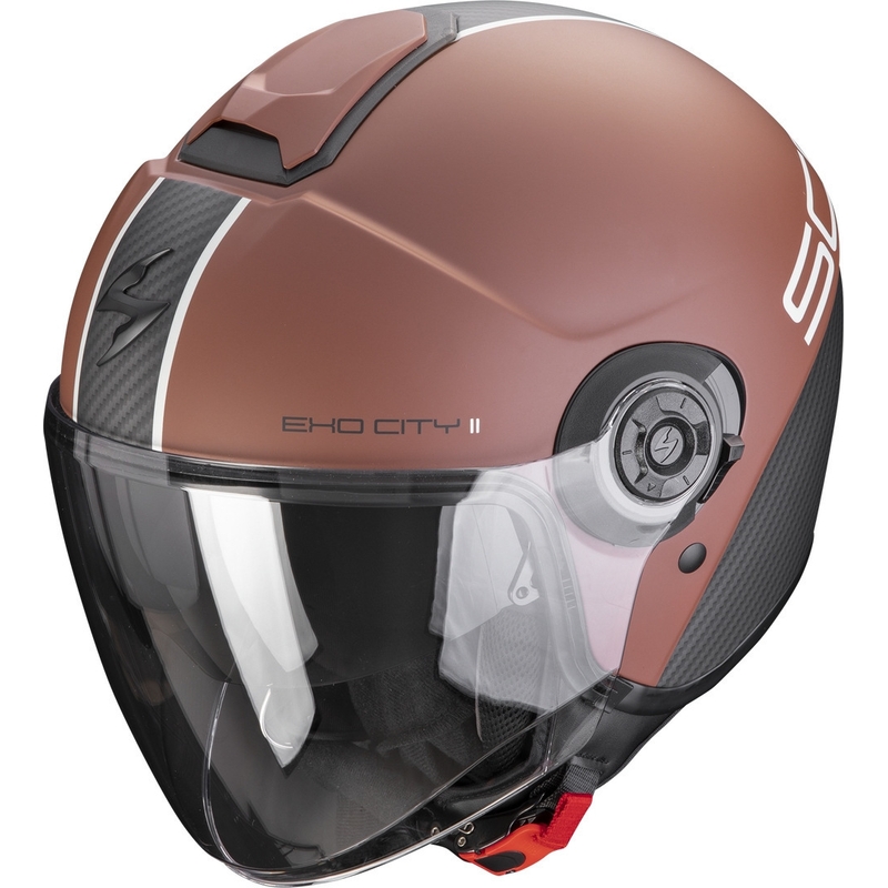Casque ouvert Scorpion EXO-CITY II Carbo brun-noir mat soldes