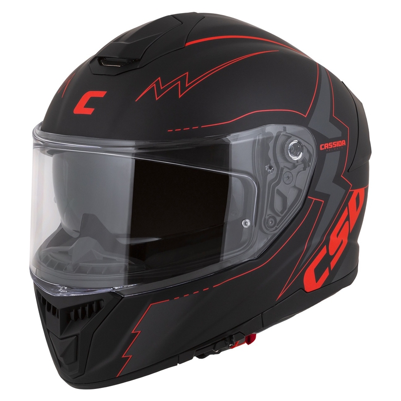 Casque moto Cassida Integral GT 2.1 Flash Noir-Rouge-Gris