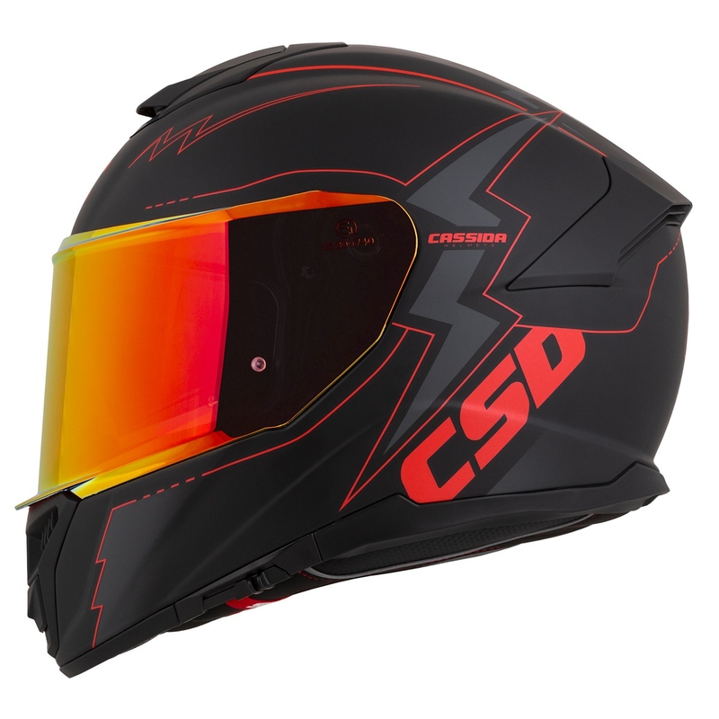 Casque moto Cassida Integral GT 2.1 Flash Noir-Rouge-Gris
