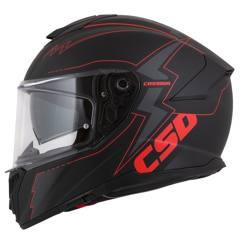 Casque moto Cassida Integral GT 2.1 Flash Noir-Rouge-Gris